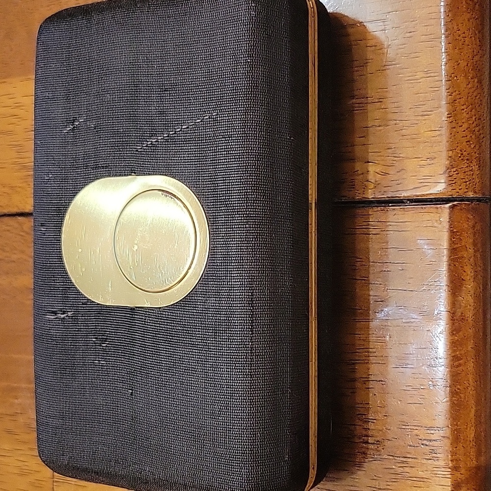 Vintage 1960's Monet Blsck & Gold Jewelry Box